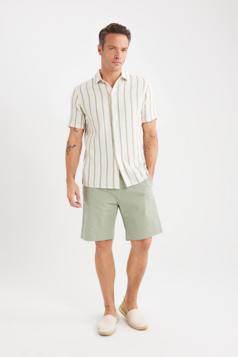 DeFacto Green Man Regular Fit Gabardine Bermuda Casual - Image 3